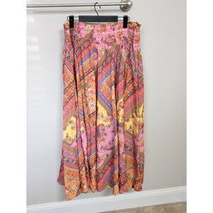 Calypso St. Barth Maxi Quilt Patchwork Skirt Sz L Boho Fairy Festival Cottage